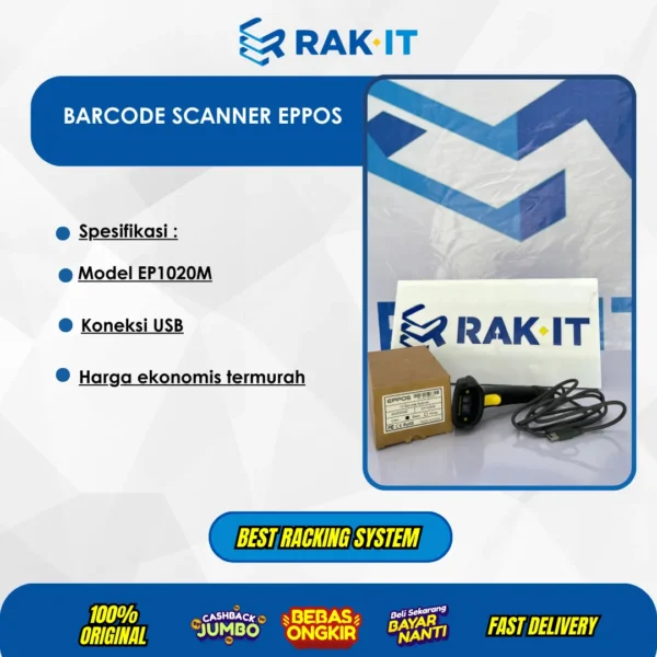 Barcode Scanner EPPOS EP1020M - Perlengkapan Kasir Terlaris